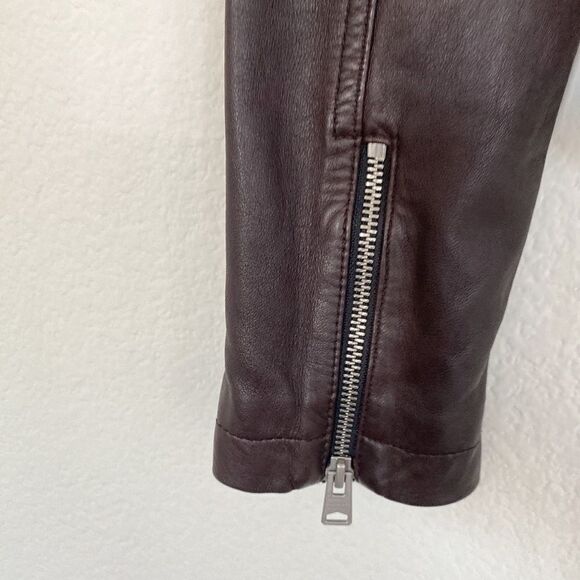 All Saints Catch (Cargo) leather Moto Jacket in Oxford Red - Picture 9 of 12